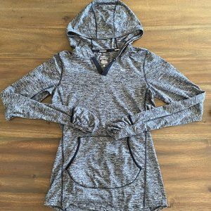 Grey Nike Hooded, Long Sleeve Dry-Fit Shirt